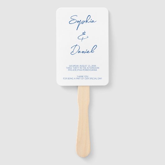 Minimale huwelijksprogramma ceremonie gunsten voor handwaaier (Voorkant)