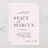 Minimale huwelijksuitnodiging, 5x7 Eenvoudig legan Kaart (Voorkant / Achterkant)