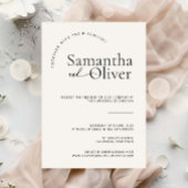 Minimale huwelijksuitnodiging Eenvoudig modern ont Kaart