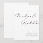 Minimale huwelijksuitnodigingen kaart (Voorkant / Achterkant)