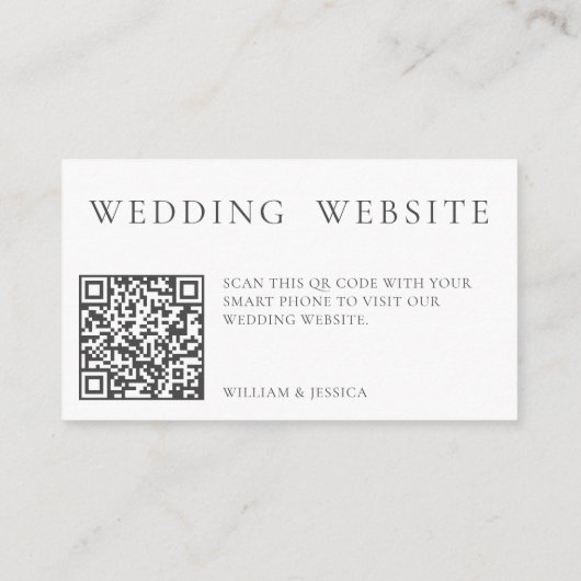 Minimale huwelijkswebsite met QR-code RSVP Informatiekaartje (Achterkant)