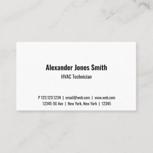 Minimale HVAC-technicus Visitekaartje