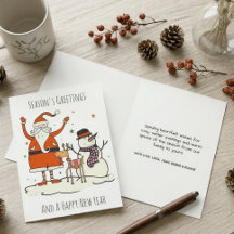 Minimale Hygge Kerstman Kerstkaart