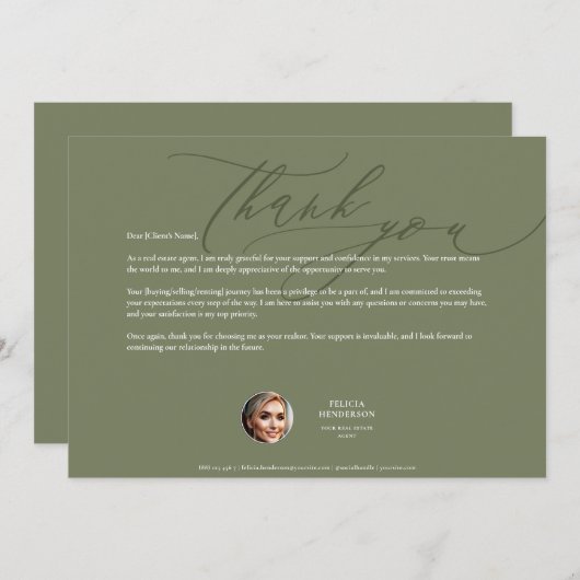Minimale hypotheekmakelaar onroerend goed makelaar bedankkaart (Voorkant / Achterkant)