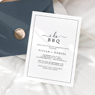 Minimale I Do BBQ Engagement Party Kaart