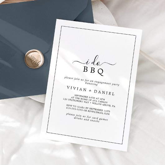 Minimale I Do BBQ Engagement Party Kaart