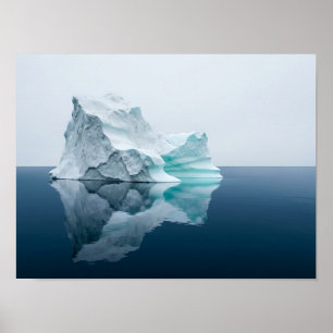 Minimale IJsberg Rustige Oceaan Natuur Poster