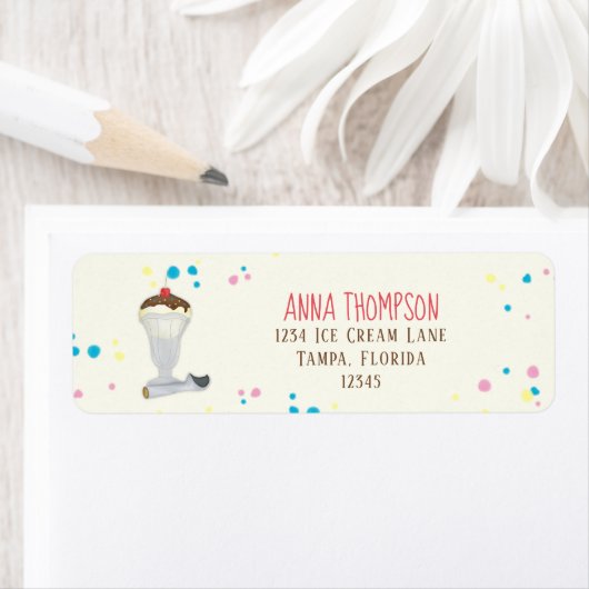 Minimale ijskap Modern Colorful Vanilla Etiket (Insitu)