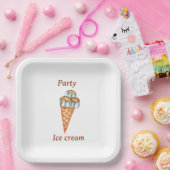 Minimale ijspartij papieren bordje (Feest)
