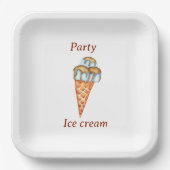 Minimale ijspartij papieren bordje (Voorkant)