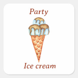 Minimale ijspartij vierkante sticker