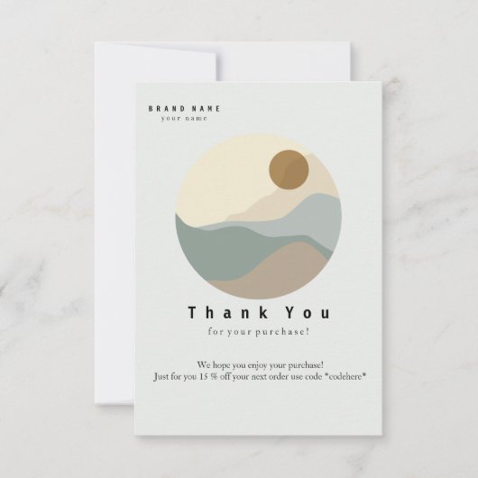 Minimale illustratie Dank u Visitekaartje Bedankkaart (Voorkant)