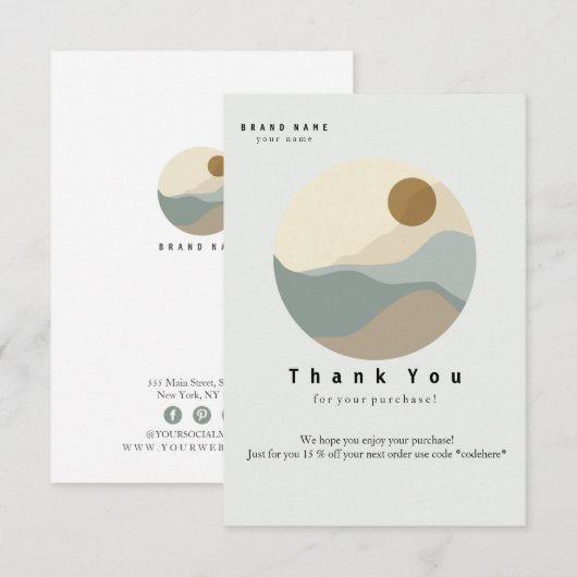 Minimale illustratie Dank u Visitekaartje Bedankkaart (Voorkant / Achterkant)