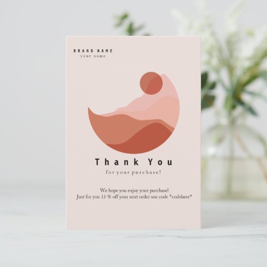 Minimale illustratie Dank u Visitekaartje Bedankkaart (Staand voorkant)