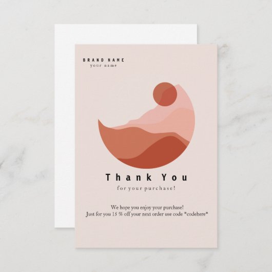 Minimale illustratie Dank u Visitekaartje Bedankkaart (Voorkant / Achterkant)
