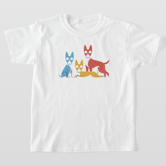 Minimale illustratie van drie honden t-shirt (Laagn)