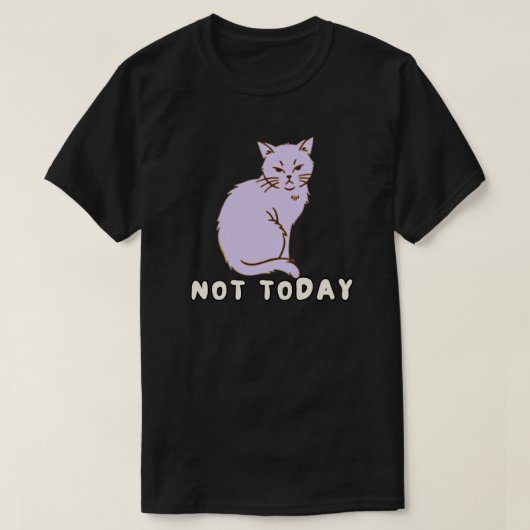 Minimale Illustratie van Kat met Rustige Stemming T-shirt (Design voorkant)