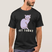 Minimale Illustratie van Kat met Rustige Stemming T-shirt (Voorkant)