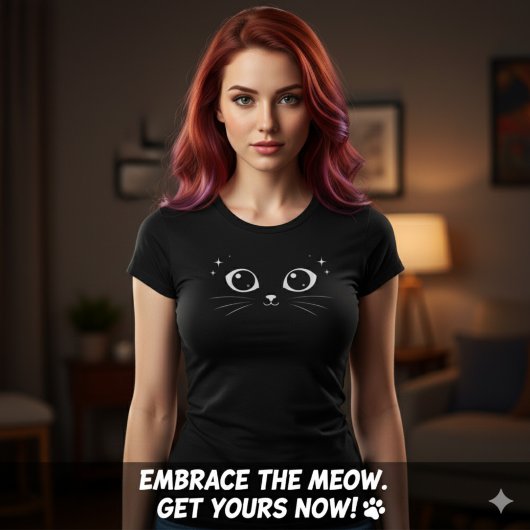 Minimale Illustratie van Witte Kattenogen T-shirt