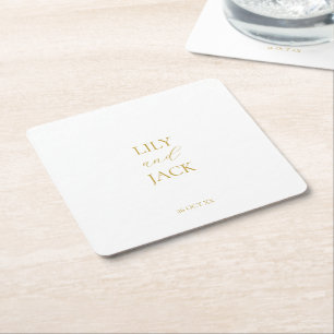 Minimale Imitatie Goud Wit Bruiloft Papier Onderze Kartonnen Onderzetters