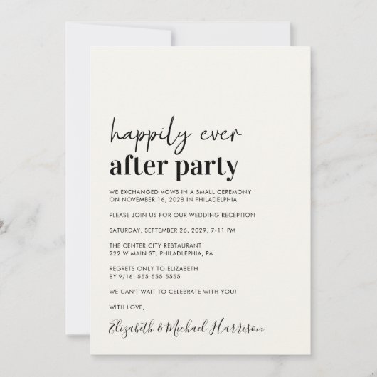 Minimale incasso voor moderne bruiloft aankondiging (Voorkant)