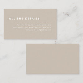 Minimale indeling | Beige met details van het witt Informatiekaartje