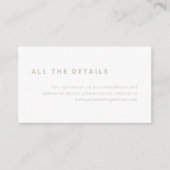 Minimale indeling | Details wit met beige bruiloft Informatiekaartje (Voorkant)