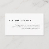 Minimale indeling | Details zwart-witbruiloft Informatiekaartje (Voorkant)