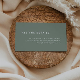 Minimale indeling   Sage Green Wedding Details Informatiekaartje