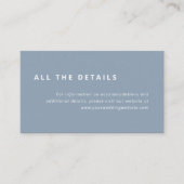 Minimale indeling | Stusty Blue Wedding Details Informatiekaartje (Voorkant)