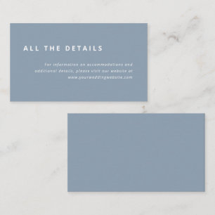 Minimale indeling Stusty Blue Wedding Details Informatiekaartje