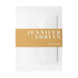 Minimale Indian Yellow Uitnodiging Belly Band Uitnodigingen Wikkel