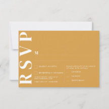 Minimale Indiase Gele Trouw RSVP Kaart