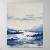 Minimale Indigo Abstracte Landschapskunst aan de M Poster (Voorkant)