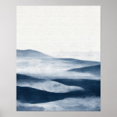 Minimale Indigo Gelaagde Landschapskunst Poster (Voorkant)