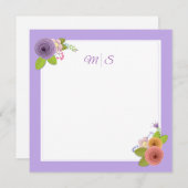 Minimale individuele Monogram Floral Card Bedankkaart (Voorkant / Achterkant)
