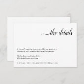 Minimale informatie-/detailsluitkaart informatiekaartje (Voorkant / Achterkant)