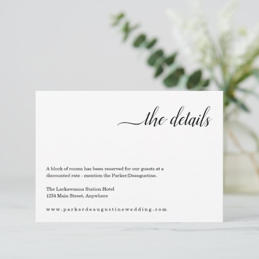 Minimale informatie-/detailsluitkaart informatiekaartje (Staand voorkant)