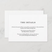 Minimale informatie-/detailsluitkaart informatiekaartje (Voorkant / Achterkant)