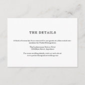 Minimale informatie-/detailsluitkaart informatiekaartje (Voorkant)