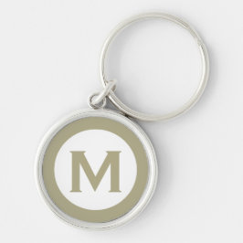 Minimale Initiaal Klassieke Sage Monogram Sleutelhanger