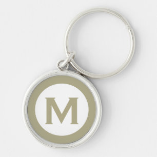 Minimale Initiaal Klassieke Sage Monogram Sleutelhanger