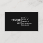 Minimale initiaal Logo Moderne, stijlvol zwart Visitekaartje (Achterkant)