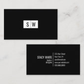 Minimale initiaal Logo Moderne, stijlvol zwart Visitekaartje (Voorkant / Achterkant)