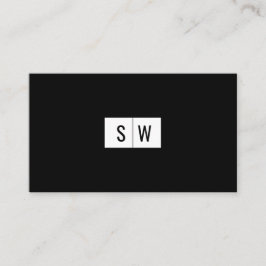 Minimale initiaal Logo Moderne, stijlvol zwart Visitekaartje