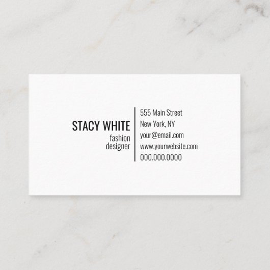 Minimale initiaal Logo Moderne Visitekaartje (Achterkant)