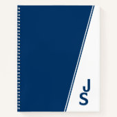 Minimale Initialen Blue White Small Business Notitieboek (Voorkant)