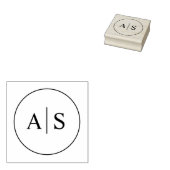 Minimale Initialen bruiloft Rubberstempel (Gestempeld)