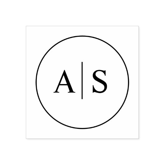 Minimale Initialen bruiloft Rubberstempel (Afrduk)
