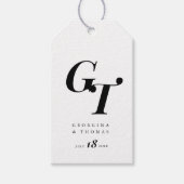 Minimale Initialen | Chique Monogram Zwart-wit Cadeaulabel (Voorkant)